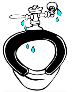 cartoon of a leaking toilet